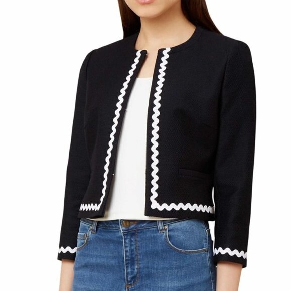Hobbs London Melonie Ric Rac Trim Blazer Jacket - Picture 1 of 7